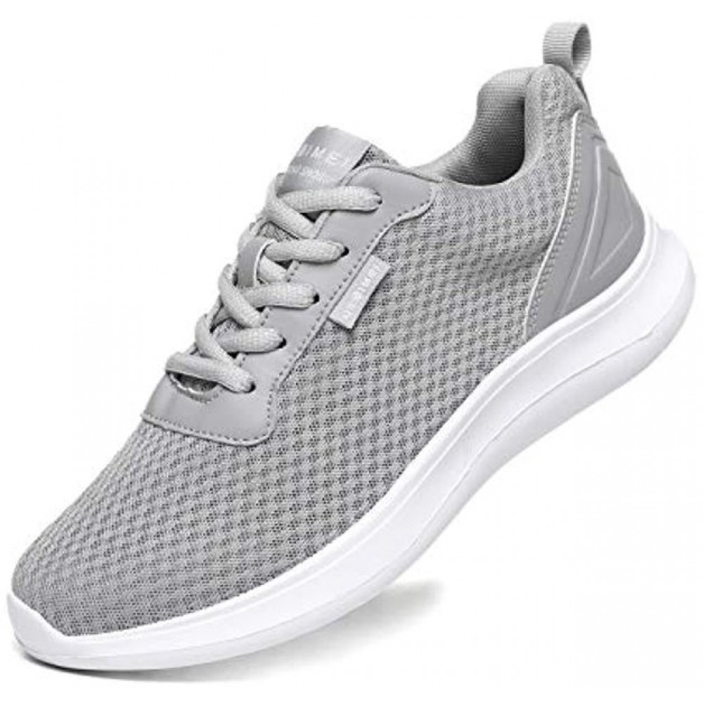 Men's Breathable Mesh Comfortable Gym Sneakers Lightweight Athletic Running Shoes Lightgrey